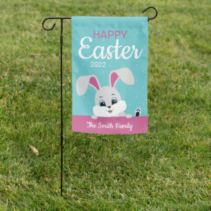 Waterproof Happy Easter Bunny Flag (Turquoise)