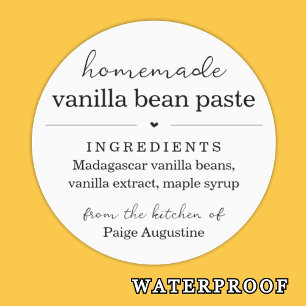 Waterproof Homemade Vanilla Bean Paste Gift Label