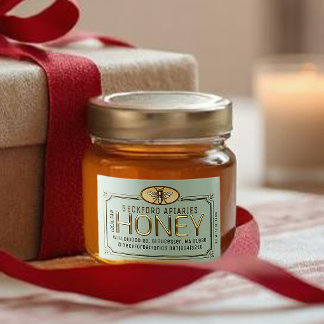 Waterproof Honey Label 3D Metallic Framed with bee