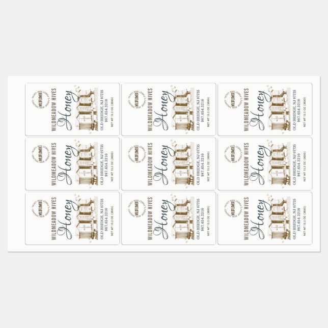 Waterproof Honey Label for Hexagon Jar (Sheet)