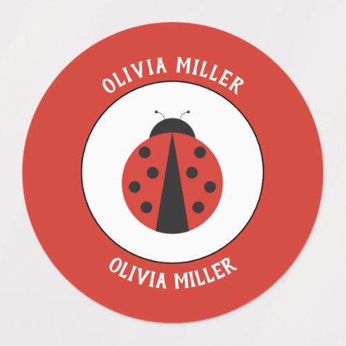 Waterproof ladybug labels for school camp daycare