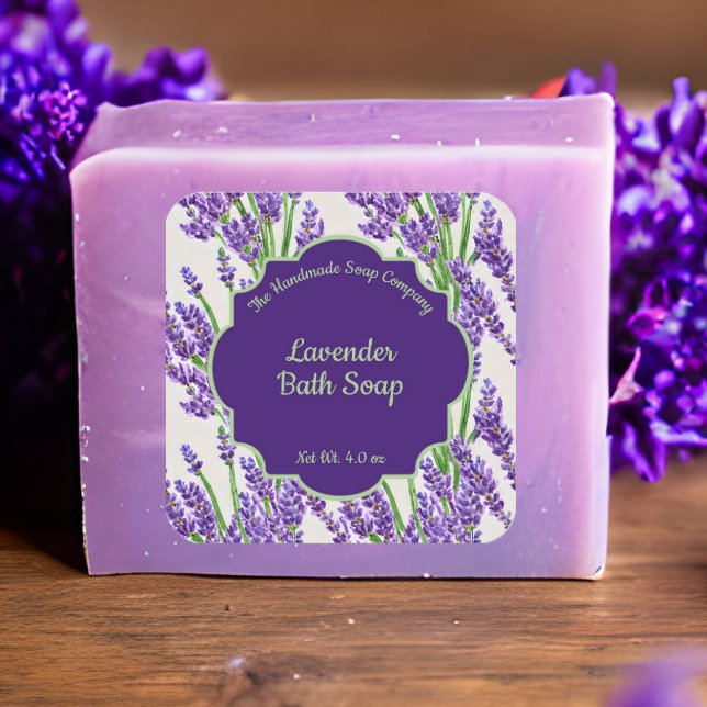 Waterproof Lavender Flowers Soap and Bath Product Labels (Creator Uploaded)