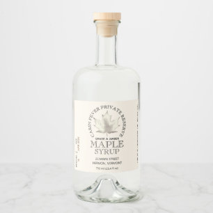 Waterproof Maple Syrup Logo Batch Date 4" x 3.5" Liquor Bottle Label