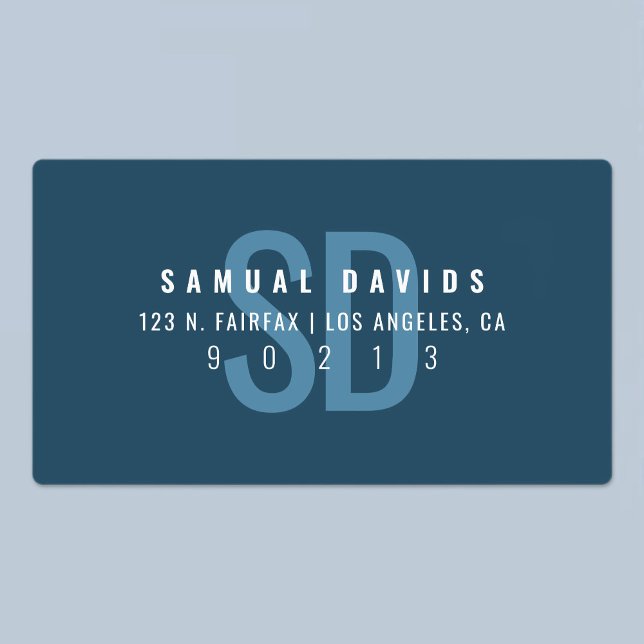 Waterproof Modern Bold Blue Address Labels (Creator Uploaded)