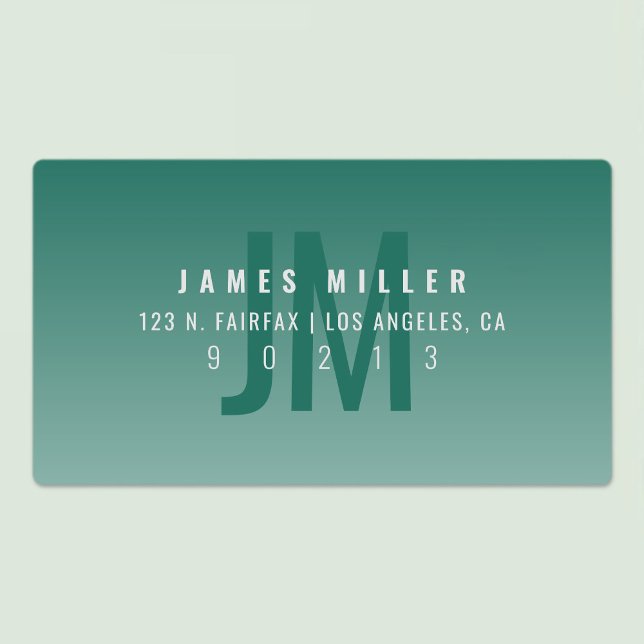 Waterproof Modern Bold Green Ombre Address Labels (Creator Uploaded)