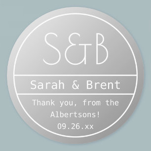 Waterproof Modern Editable Wedding Monogram Labels
