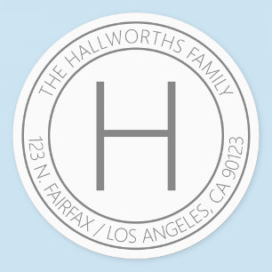 Waterproof Modern Grey & White Return Address Labels