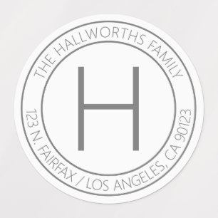 Waterproof Modern Grey & White Return Address Labels