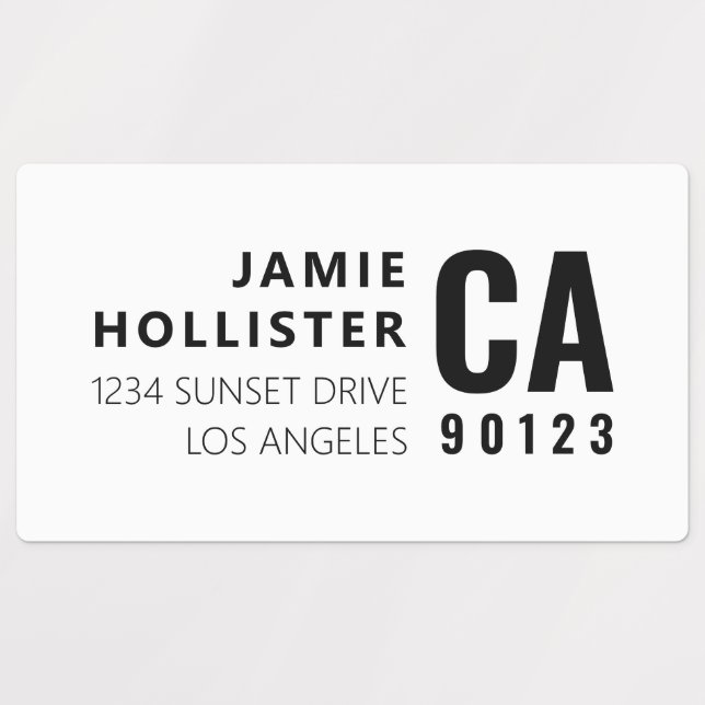 Waterproof Modern Typography Return Address Labels (Design 1)