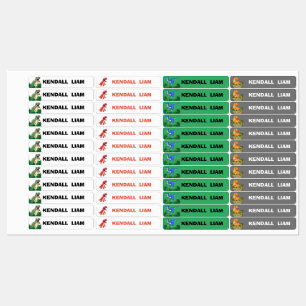 Waterproof Name Label Stickers - T-Rex Dinosaur 