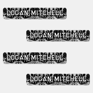 Waterproof Name Labels – Black White Kids