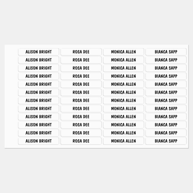 Waterproof Name Stickers For School Daycare Labels (Sheet)