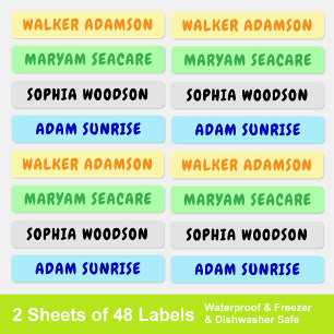 Waterproof Names (Dishwasher Safe) School Daycare Kids' Labels