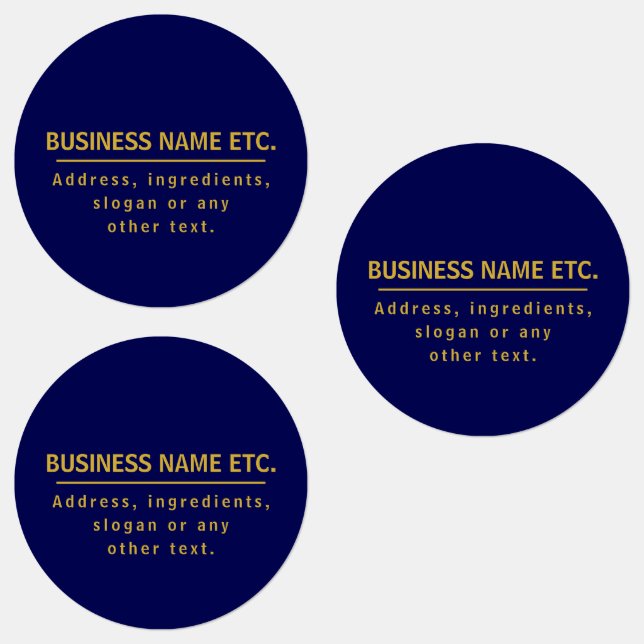 Waterproof Navy Blue & Gold Multi-Purpose Labels (Group)