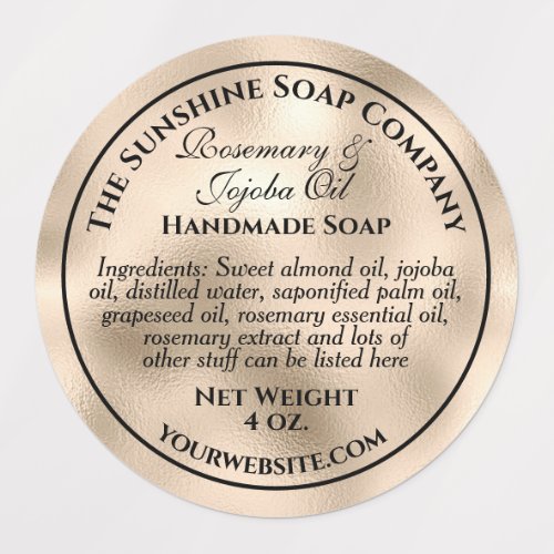 Waterproof pearl foil cosmetics soap label