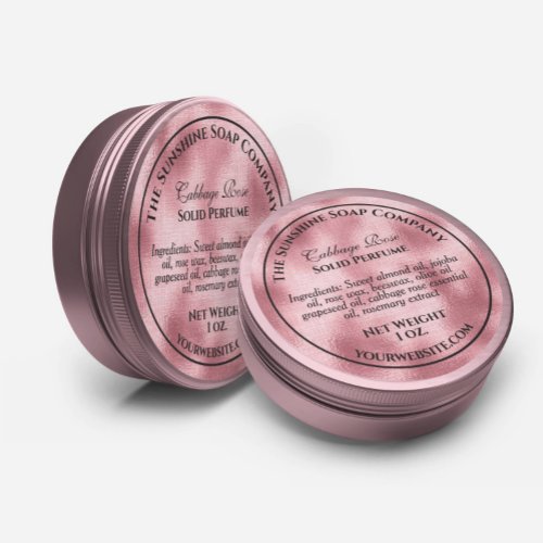 Waterproof pink foil cosmetics soap label