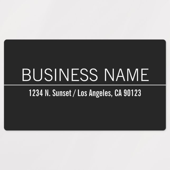 Waterproof Simple Modern Black White Business Labels (Design 2)