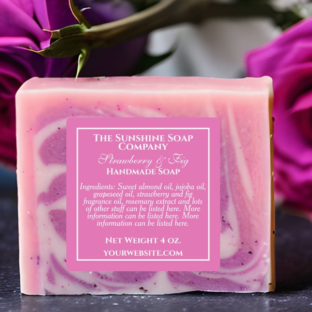 Waterproof simple pink white soap cosmetics label (Creator Uploaded)