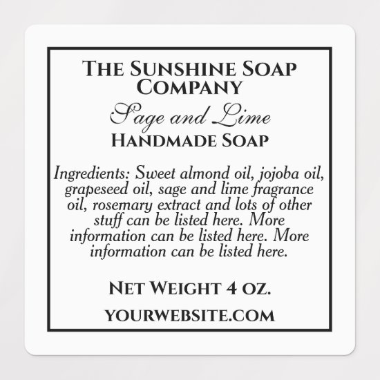 Waterproof simple white and black soap cosmetics labels