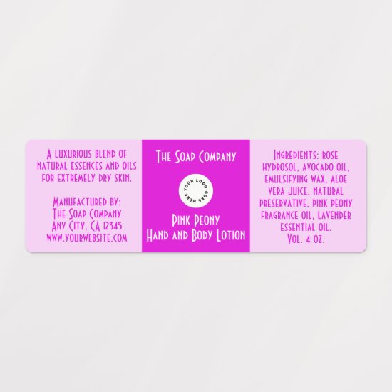 Waterproof Soap and Bath Products Label - hot pink