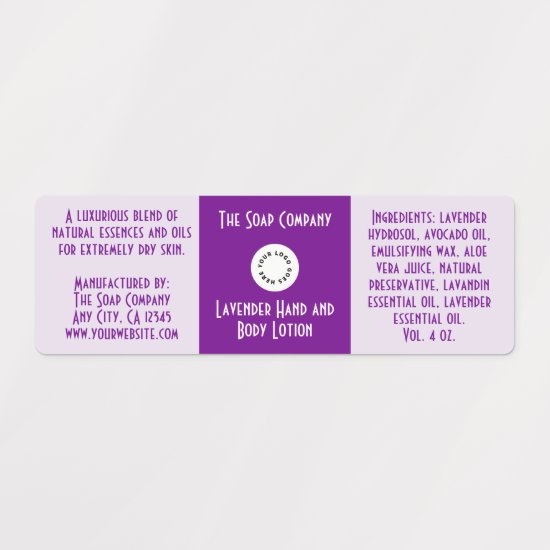 Waterproof Soap and Bath Products Label - Lavender