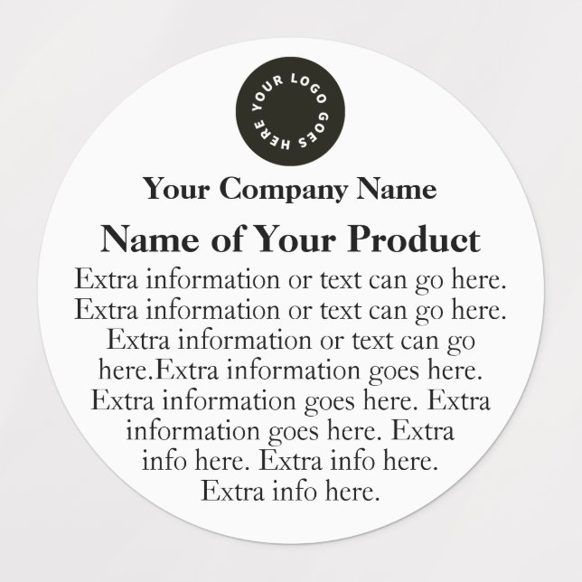 Waterproof Soap or Cosmetics Label w Logo - circle (Design 1)