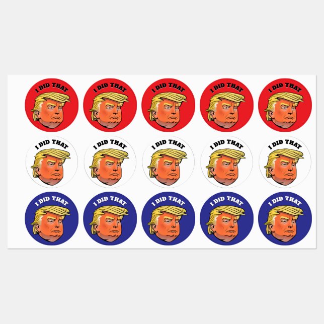 Waterproof TRUMP stickers CUSTOMIZABLE I DID THAT (Sheet)