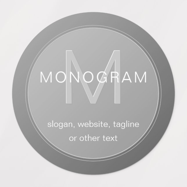 Waterproof Unique Monogram Design & Editable Grey Labels (Design 1)
