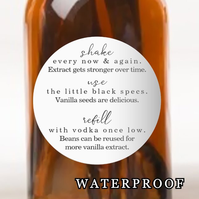 Waterproof Vanilla Extract Instructions Label (Creator Uploaded)