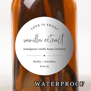 Waterproof Vanilla Extract Wedding Favor Label