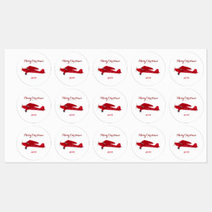 Waterproof Vinyl Product Christmas Airplane Labels