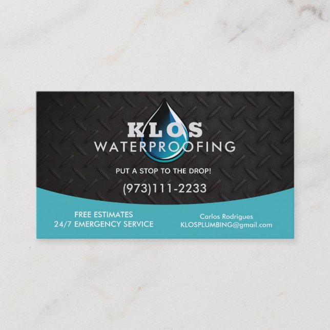 Waterproofing Slogans Business Card (Front)