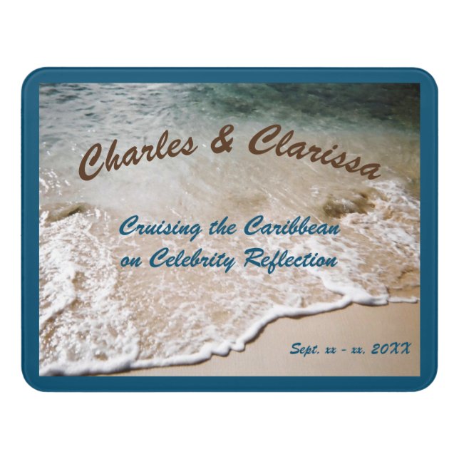 Water's Edge Personalized Stateroom Door Marker Sign (Contemporary Front)