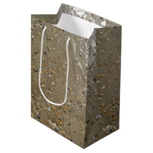 Water's Edge Stones Shells Beach Ocean Sand Summer Medium Gift Bag