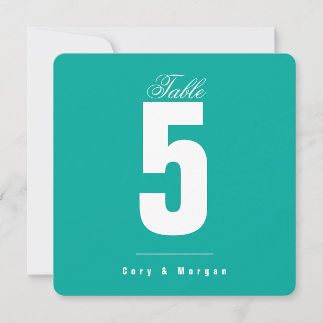 Waters Edge Wedding | Solid  |Table Number (Front)