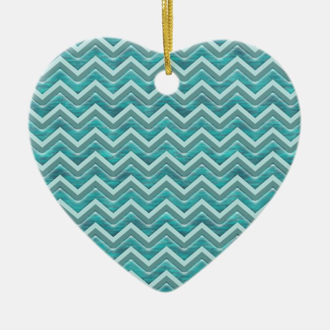 Waters Glitter Chevron Pattern Ceramic Ornament (Front)