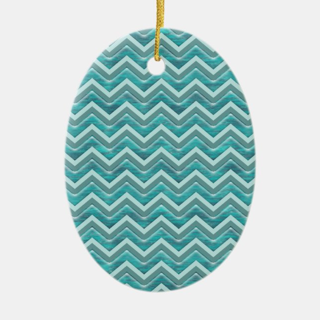 Waters Glitter Chevron Pattern Ceramic Ornament (Front)