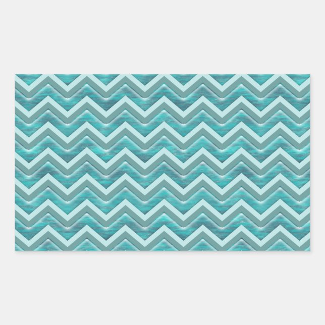 Waters Glitter Chevron Pattern Rectangular Sticker (Front)