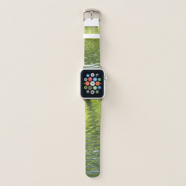 Waters of Oak Creek Yellow and Green Nature Photo Apple Watch Band (Front)