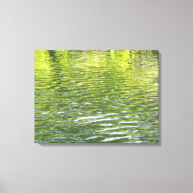 Waters of Oak Creek Yellow and Green Nature Photo Canvas Print (Front)