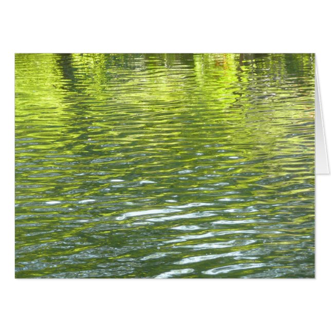 Waters of Oak Creek Yellow and Green Nature Photo Card (Front Horizontal)