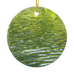 Waters of Oak Creek Yellow and Green Nature Photo Ceramic Ornament
