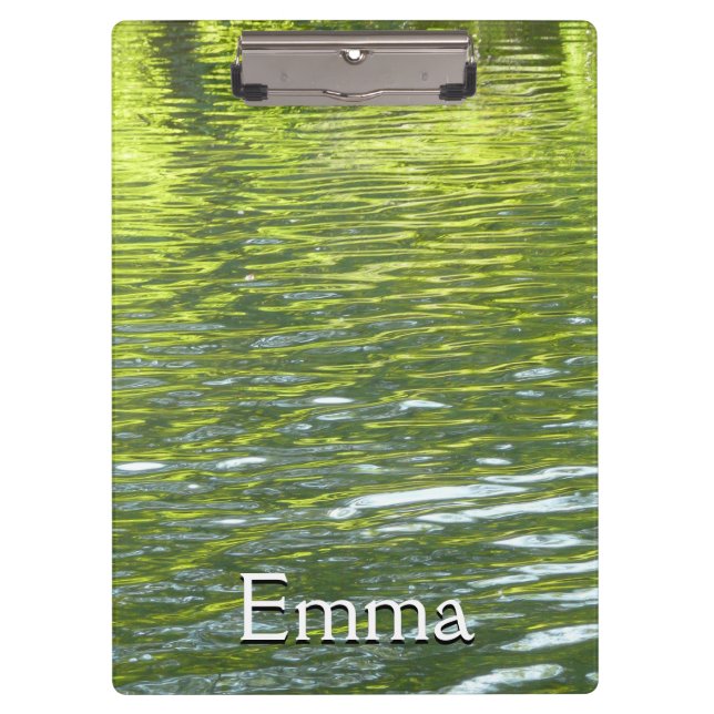 Waters of Oak Creek Yellow and Green Nature Photo Clipboard (Front)