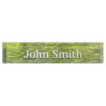 Waters of Oak Creek Yellow and Green Nature Photo Desk Name Plate