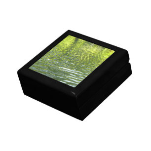 Waters of Oak Creek Yellow and Green Nature Photo Keepsake Box