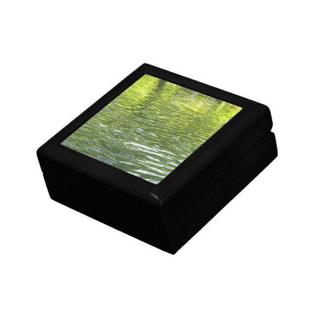 Waters of Oak Creek Yellow and Green Nature Photo Keepsake Box (Side)