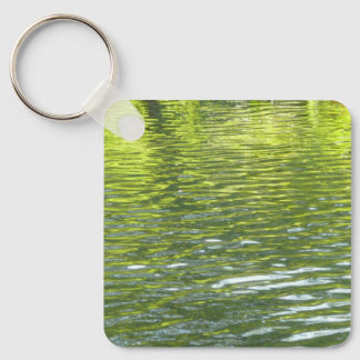 Waters of Oak Creek Yellow and Green Nature Photo Keychain