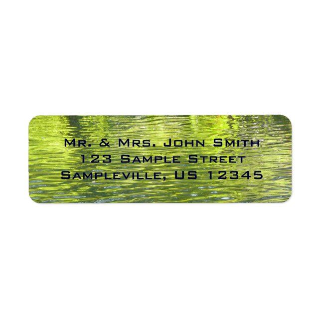 Waters of Oak Creek Yellow and Green Nature Photo Label (Front)