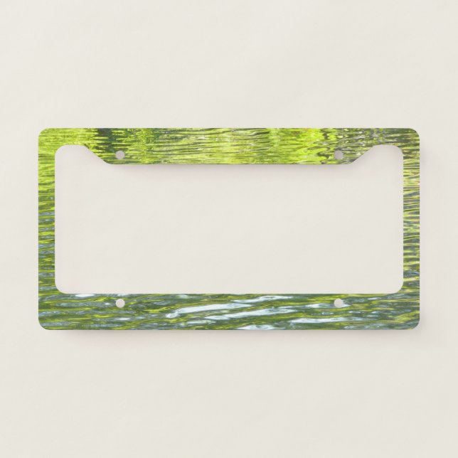 Waters of Oak Creek Yellow and Green Nature Photo License Plate Frame (Front)
