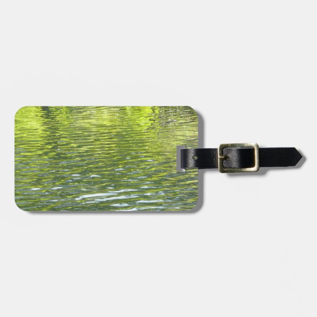 Waters of Oak Creek Yellow and Green Nature Photo Luggage Tag (Front Horizontal)